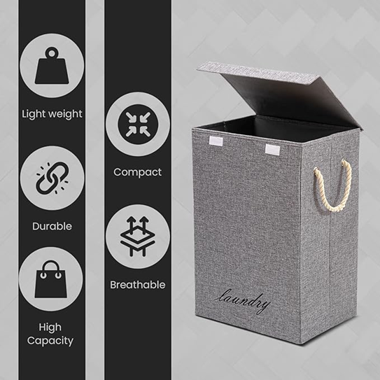 New style Fabric laundry basket Hamper with lid